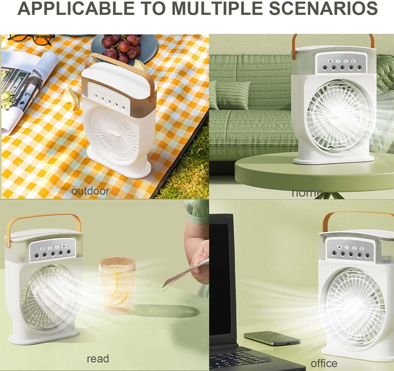 Ice Cool Air Cooler Mist Fan Rechargeable Household Small Air Conditioner LED Night Light Portable Humidifier Air Adjustment Fan-000033